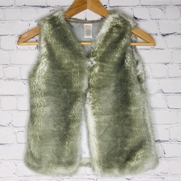 Gymboree Vest Faux Fur Size M (7-8) Girls Gray - Picture 2 of 6